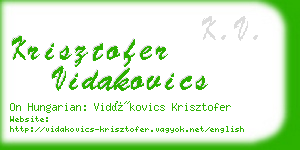 krisztofer vidakovics business card